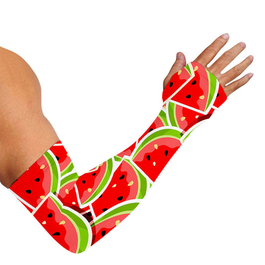 Cute Watermelon Slices Pattern Print Sun Protection Arm Sleeves