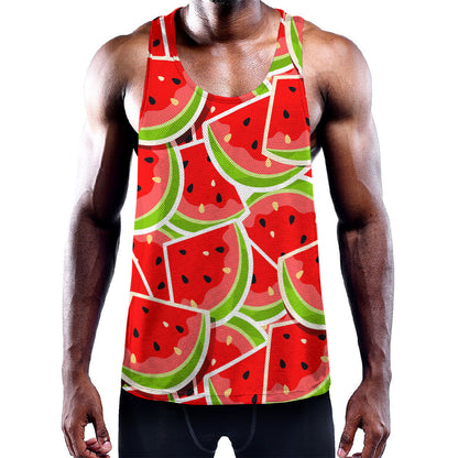 Cute Watermelon Slices Pattern Print Training Tank Top