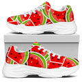 Cute Watermelon Slices Pattern Print White Chunky Shoes