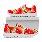 Cute Watermelon Slices Pattern Print White Running Shoes