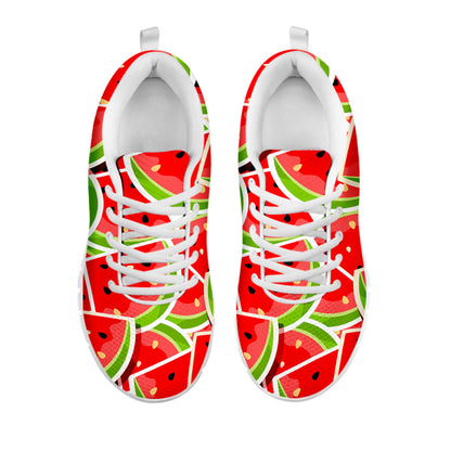 Cute Watermelon Slices Pattern Print White Running Shoes