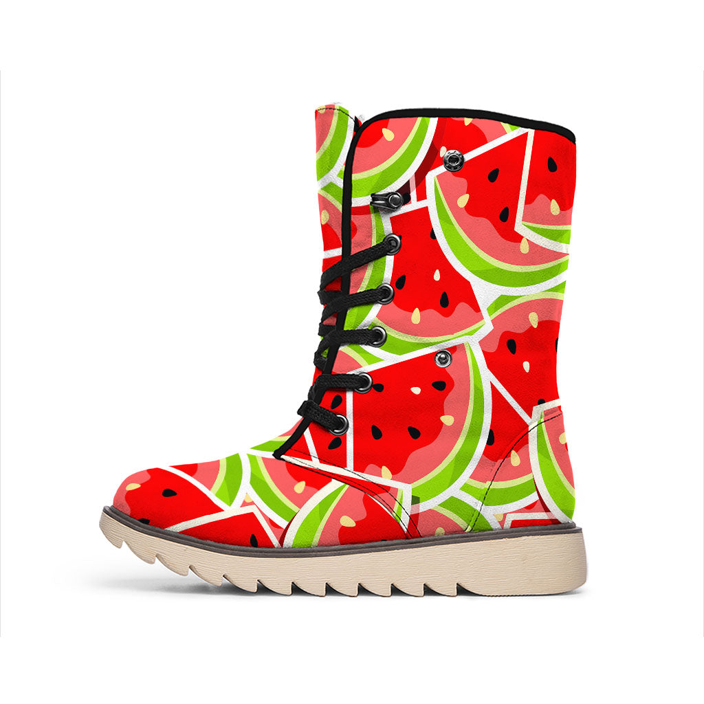 Cute Watermelon Slices Pattern Print Winter Boots