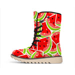 Cute Watermelon Slices Pattern Print Winter Boots