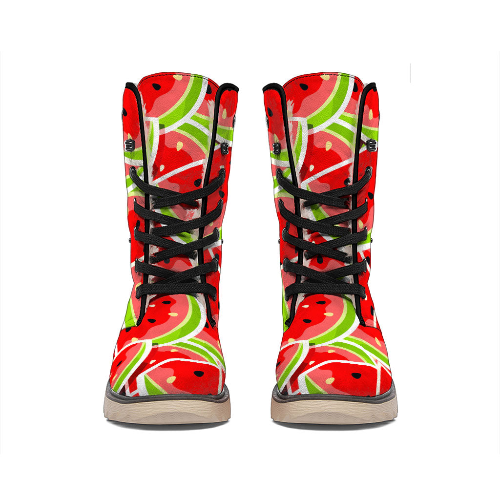 Cute Watermelon Slices Pattern Print Winter Boots