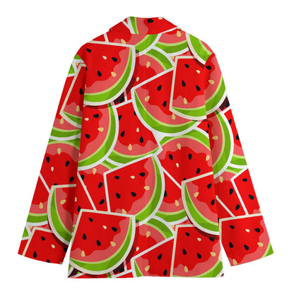 Cute Watermelon Slices Pattern Print Women's Blazer