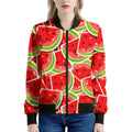 Cute Watermelon Slices Pattern Print Women's Bomber Jacket