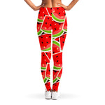 Cute Watermelon Slices Pattern Print Women's Leggings