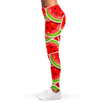 Cute Watermelon Slices Pattern Print Women's Leggings