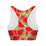 Cute Watermelon Slices Pattern Print Women's Sports Bra