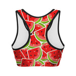 Cute Watermelon Slices Pattern Print Women's Sports Bra