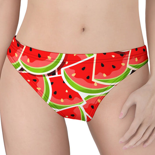 Cute Watermelon Slices Pattern Print Women's Thong