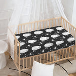 Cute White And Grey Owl Pattern Print Baby Crib Sheet