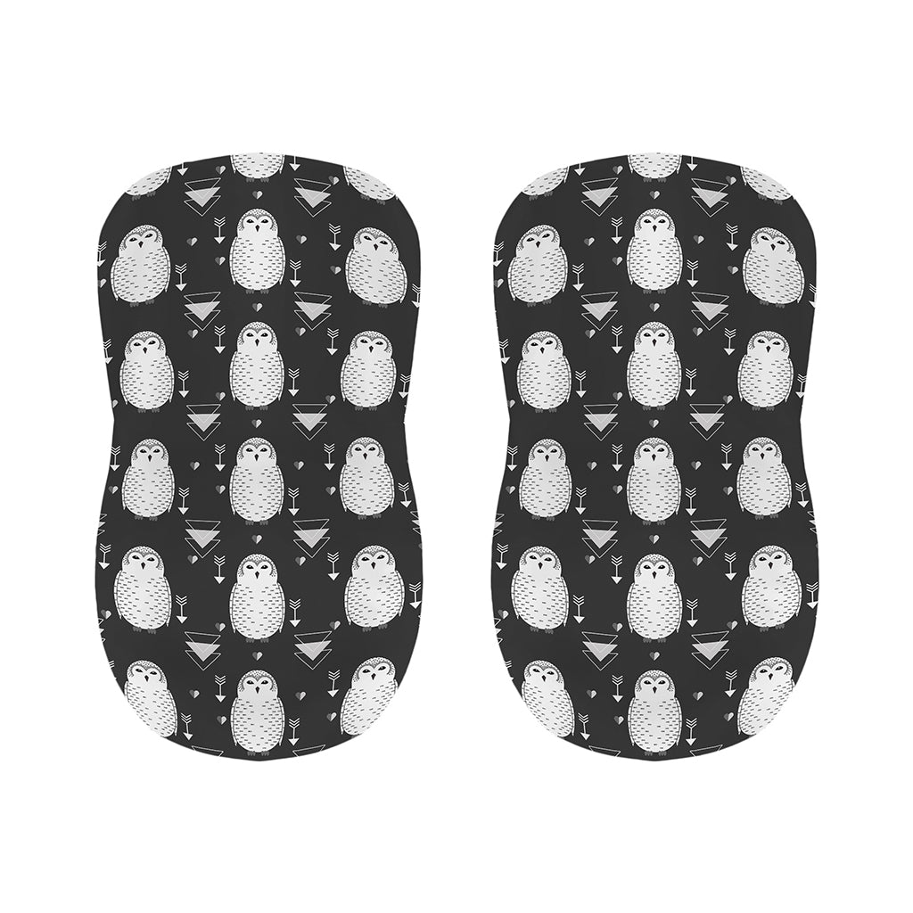Cute White And Grey Owl Pattern Print Bar Stool Covers