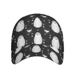 Cute White And Grey Owl Pattern Print Baseball Cap