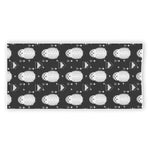 Cute White And Grey Owl Pattern Print Beach Towel