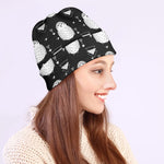 Cute White And Grey Owl Pattern Print Beanie