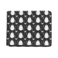 Cute White And Grey Owl Pattern Print Bifold Wallet