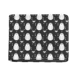 Cute White And Grey Owl Pattern Print Bifold Wallet