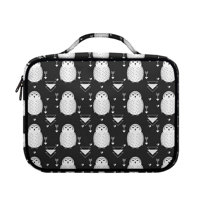 Cute White And Grey Owl Pattern Print Briefcase Bible Bag