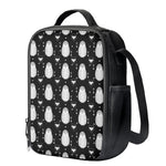 Cute White And Grey Owl Pattern Print Crossbody Lunch Bag