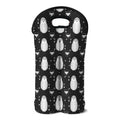 Cute White And Grey Owl Pattern Print Double Neoprene Wine Tote