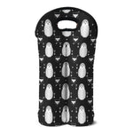 Cute White And Grey Owl Pattern Print Double Neoprene Wine Tote