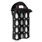 Cute White And Grey Owl Pattern Print Double Neoprene Wine Tote