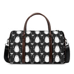 Cute White And Grey Owl Pattern Print Duffle Bag