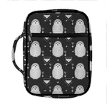Cute White And Grey Owl Pattern Print Front Pocket Bible Bag