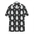 Cute White And Grey Owl Pattern Print Hawaiian Shirt
