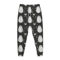 Cute White And Grey Owl Pattern Print Jogger Pants