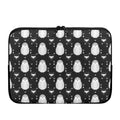 Cute White And Grey Owl Pattern Print Laptop Sleeve