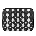 Cute White And Grey Owl Pattern Print Laptop Sleeve