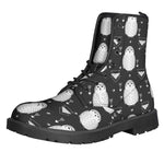 Cute White And Grey Owl Pattern Print Backpack