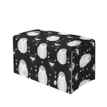 Cute White And Grey Owl Pattern Print Leather Tissue Box Cover