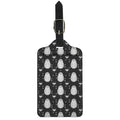 Cute White And Grey Owl Pattern Print Luggage Tag