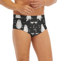Cute White And Grey Owl Pattern Print Men's Briefs