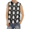 Cute White And Grey Owl Pattern Print Men's Fitness Tank Top