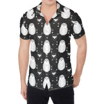 Cute White And Grey Owl Pattern Print Men's Shirt