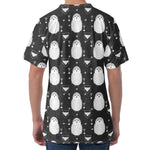 Cute White And Grey Owl Pattern Print Men's Velvet T-Shirt