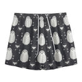 Cute White And Grey Owl Pattern Print Mesh Shorts