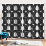 Cute White And Grey Owl Pattern Print Pencil Pleat Curtains