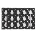 Cute White And Grey Owl Pattern Print Placemat