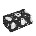 Cute White And Grey Owl Pattern Print Rectangle Tissue Box Cover