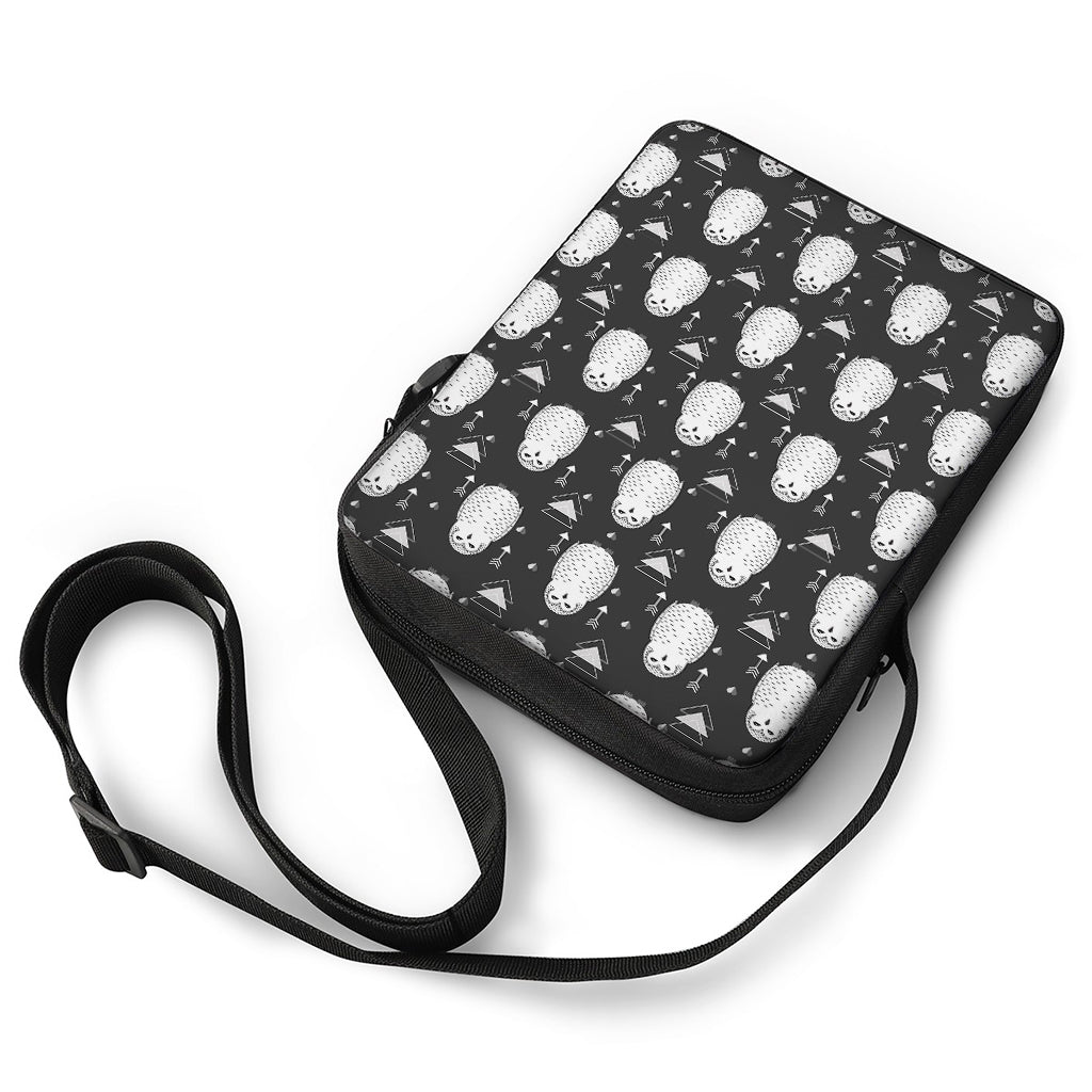 Cute White And Grey Owl Pattern Print Rectangular Crossbody Bag