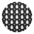 Cute White And Grey Owl Pattern Print Round Blanket