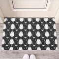 Cute White And Grey Owl Pattern Print Rubber Doormat