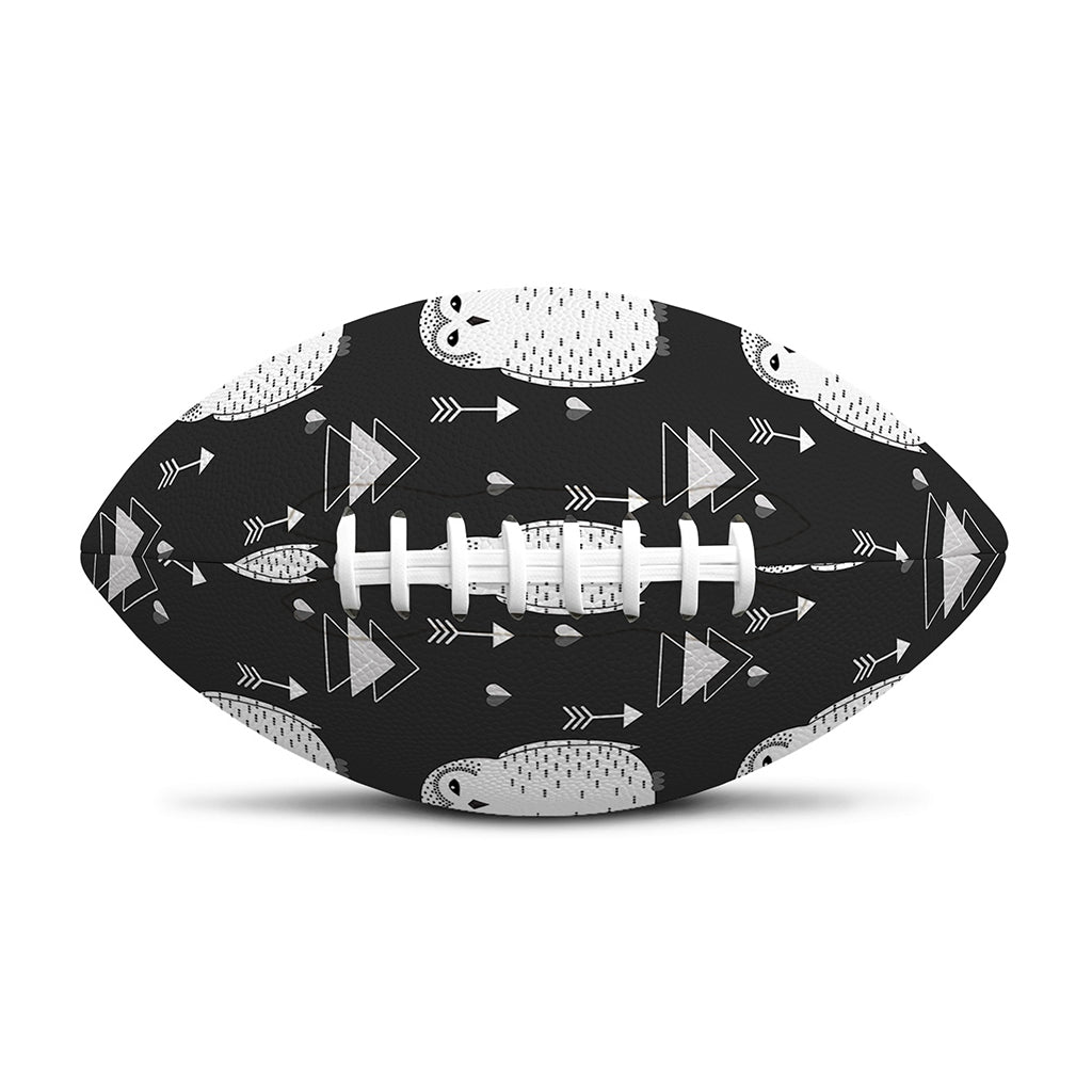 Cute White And Grey Owl Pattern Print Rugby Ball