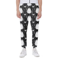 Cute White And Grey Owl Pattern Print Joggers