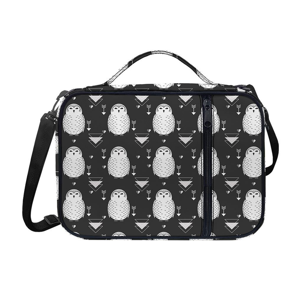 Cute White And Grey Owl Pattern Print Shoulder Strap Bible Bag